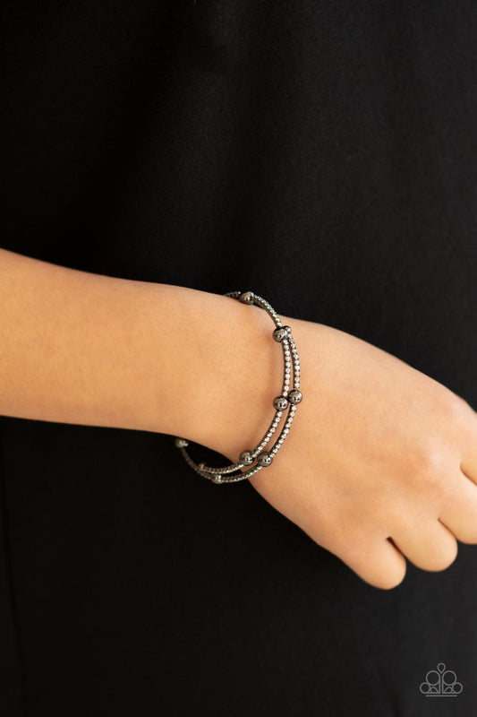 Paparazzi Accessories-Standout Shine - Black Bracelet