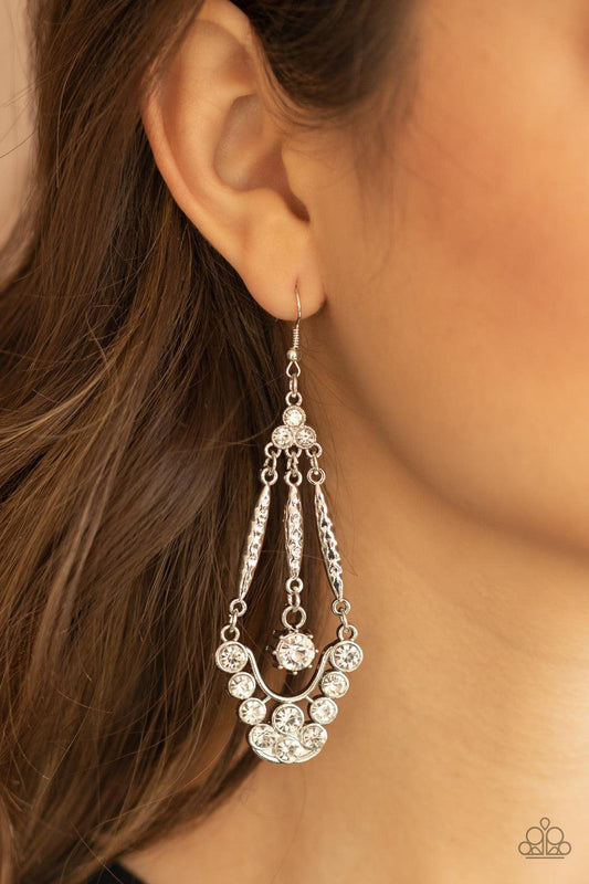 High-Ranking Radiance White Earrings - Jewelry by Bretta