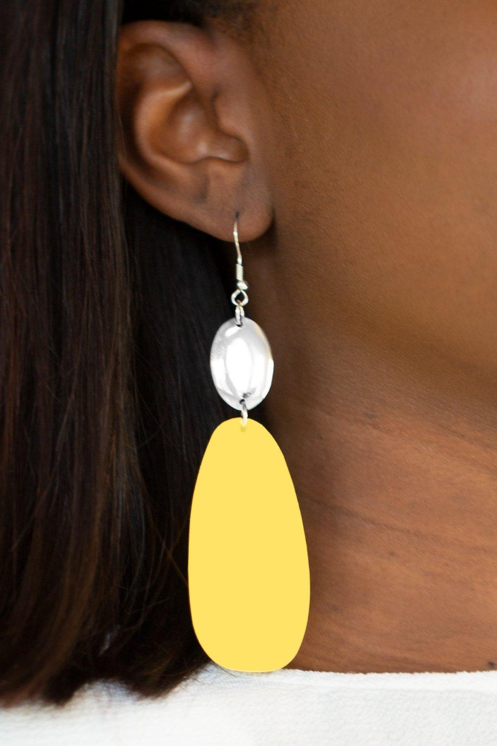 Paparazzi Accessories-Vivaciously Vogue - Yellow Earrings