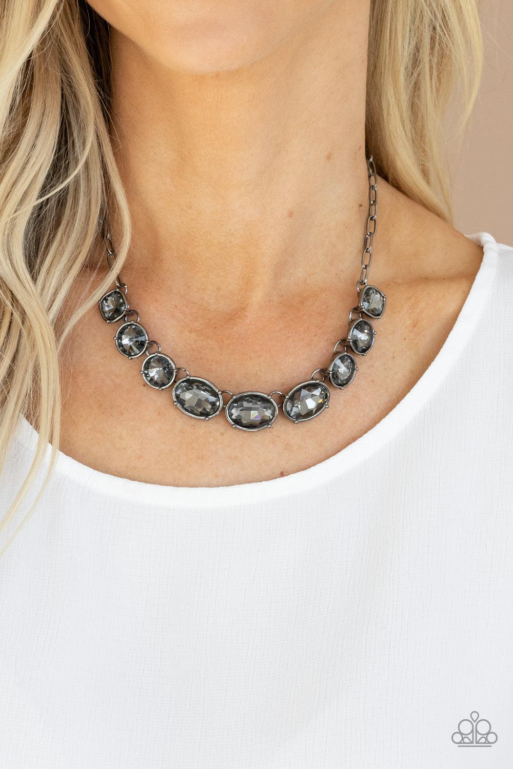 Gorgeously Glacial Black Necklace - Jewelry by Bretta