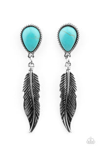 Paparazzi Accessories-Totally Tran-QUILL - Blue Earrings