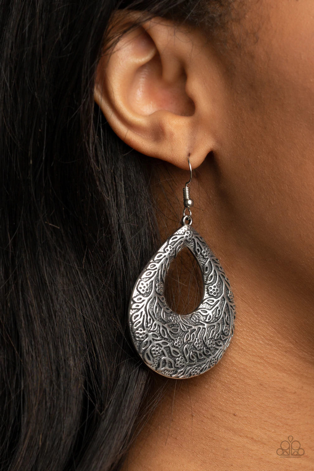 Flirtatiously Flourishing Silver Earrings - Jewelry by Bretta