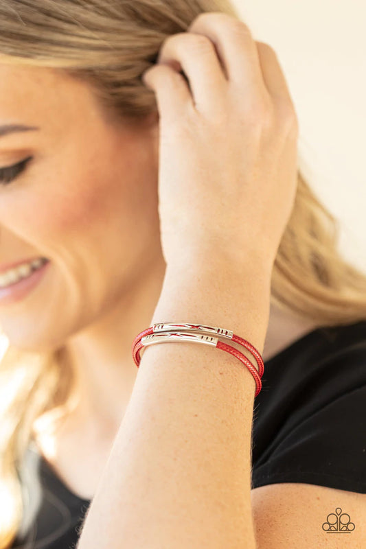 What a WANDER-ful World Red Bracelet - Jewelry by Bretta