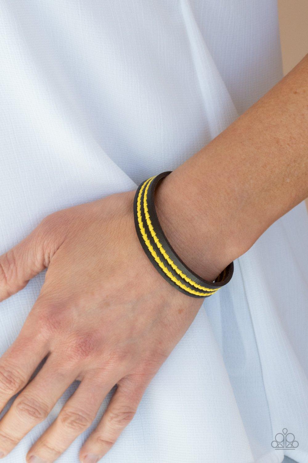 Paparazzi Accessories-Show The Way - Yellow Bracelet