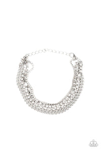 Paparazzi Accessories-Brilliantly Beaming - White Bracelet