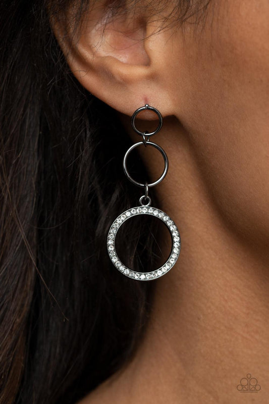 Paparazzi Accessories-Rule-Breaking Radiance - Black Earrings