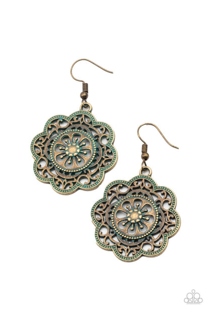 Paparazzi Accessories-Western Mandalas - Brass Earrings
