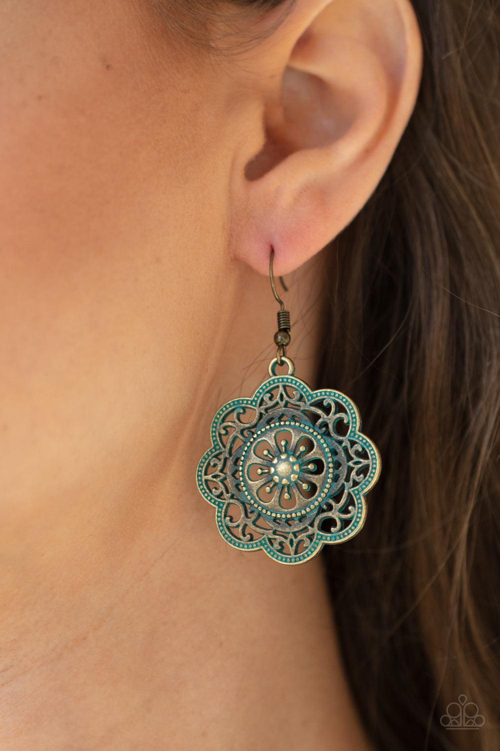 Paparazzi Accessories-Western Mandalas - Brass Earrings