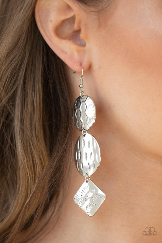 Paparazzi Accessories-Mixed Movement - Silver Earrings