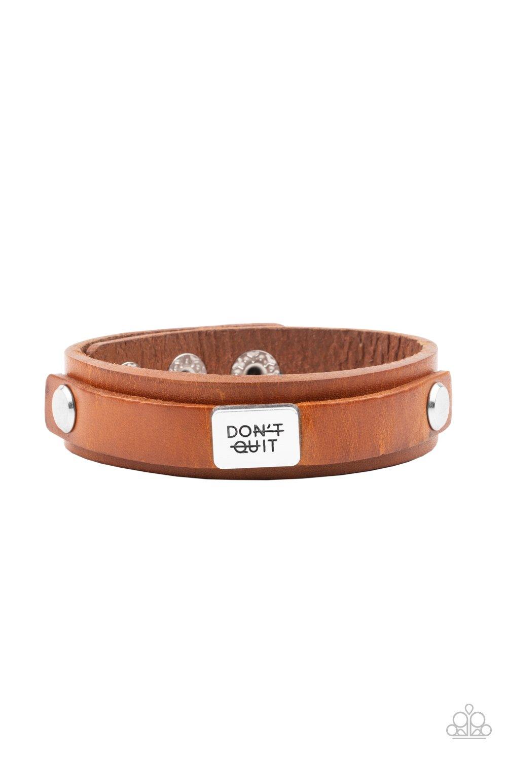 Dont Quit Now Brown Bracelet - Jewelry by Bretta