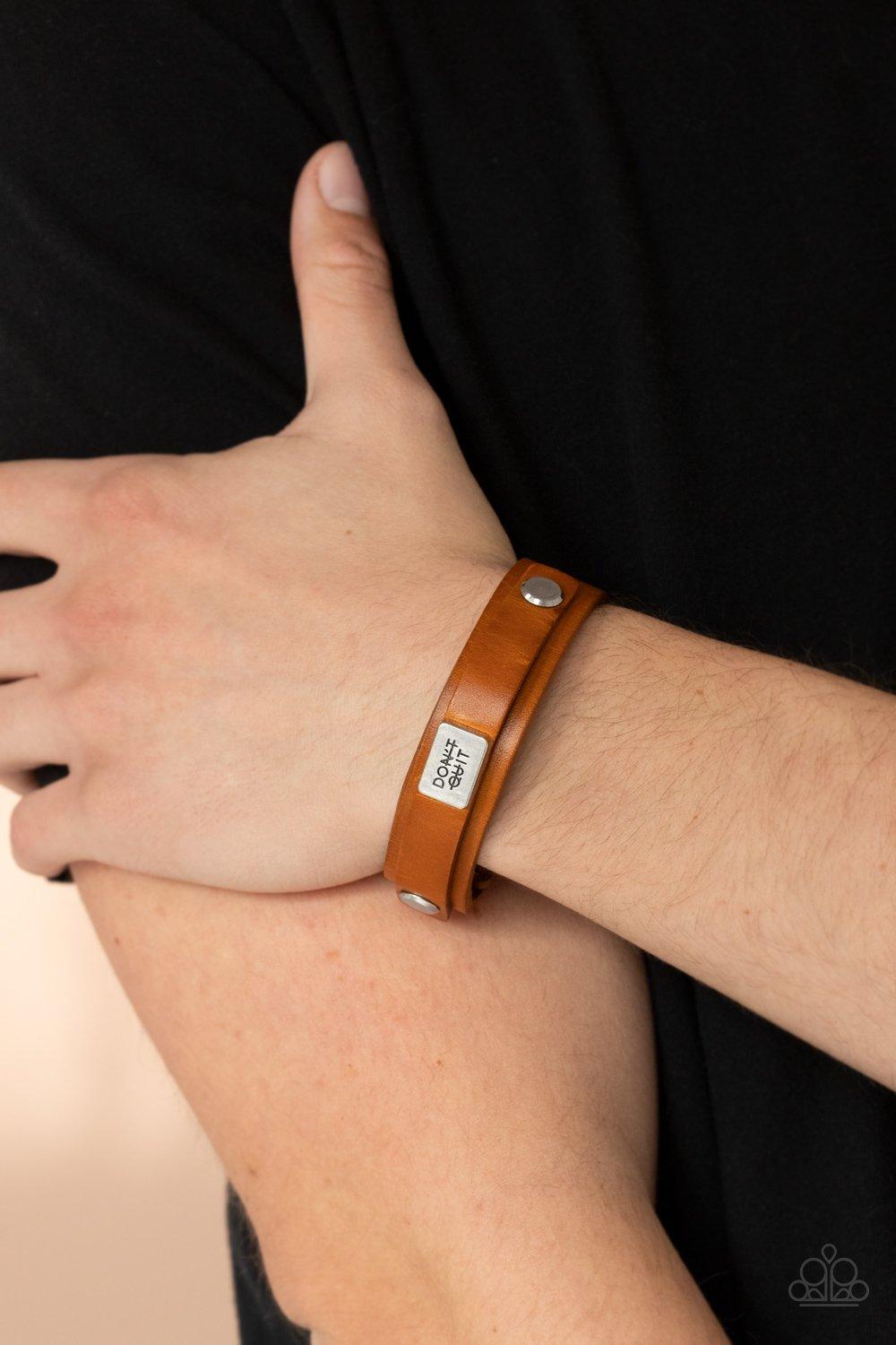 Dont Quit Now Brown Bracelet - Jewelry by Bretta