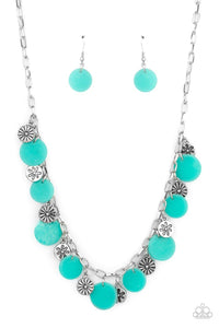 Paparazzi Accessories-Flower Powered - Blue Necklace