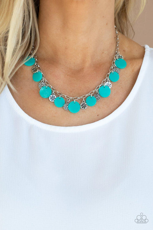 Paparazzi Accessories-Flower Powered - Blue Necklace