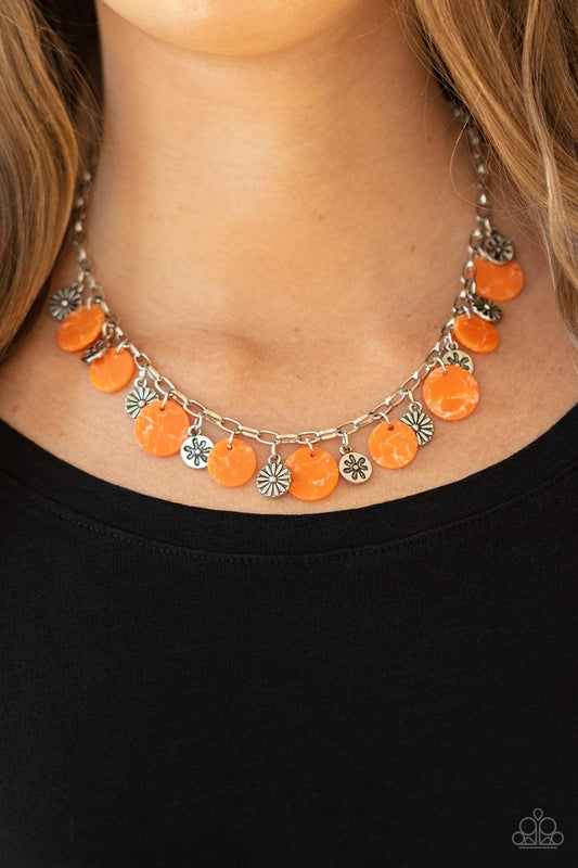 Paparazzi Accessories-Flower Powered - Orange Necklace
