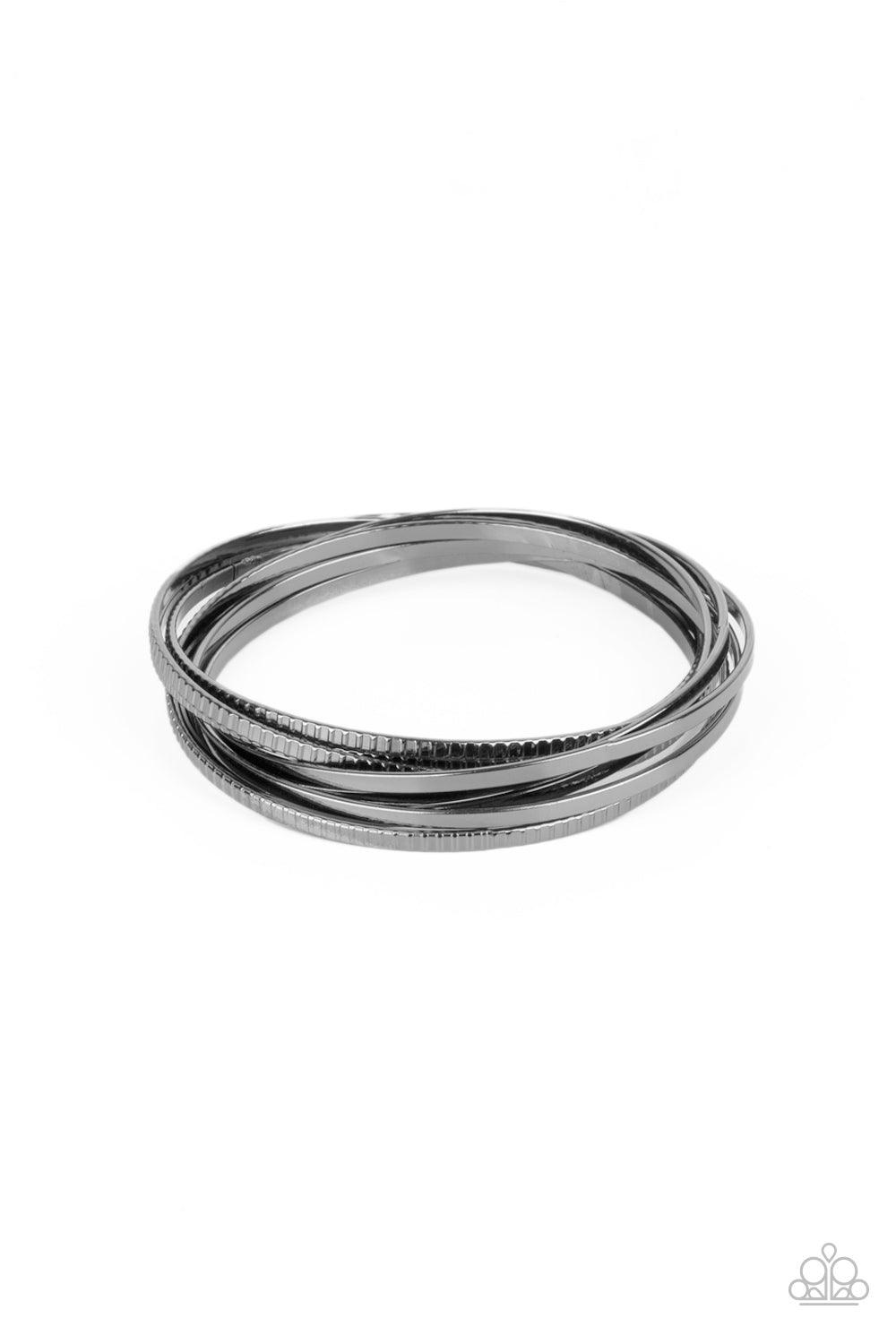 Paparazzi Accessories-Trending in Tread - Black Bracelets