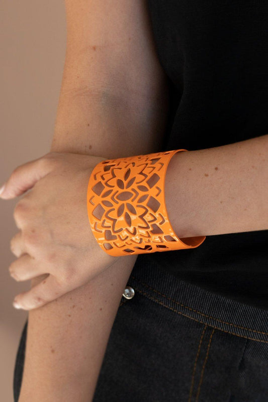 Paparazzi Accessories-Hacienda Hotspot - Orange Bracelets