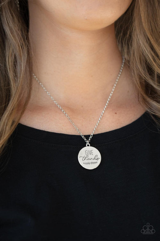 Give Thanks Silver Necklace - Jewelry by Bretta