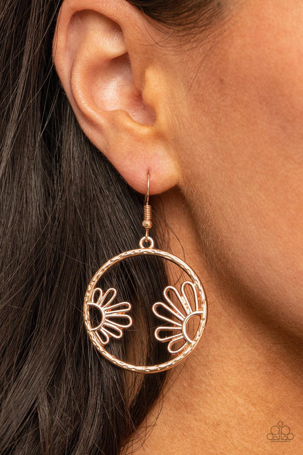 Demurely Daisy Rose Gold Earrings - Jewelry by Bretta