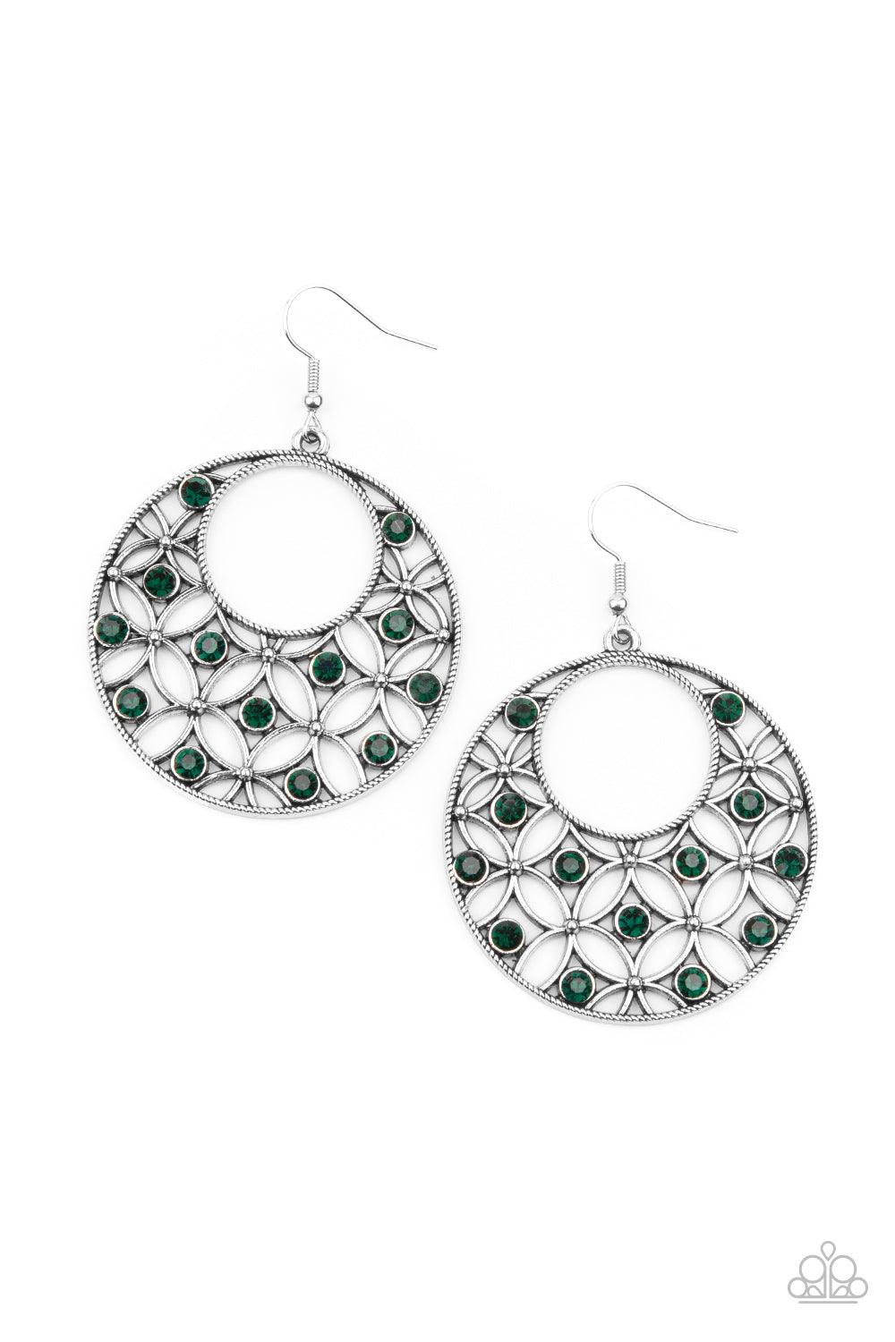 Paparazzi Accessories-Garden Garnish - Green Earrings