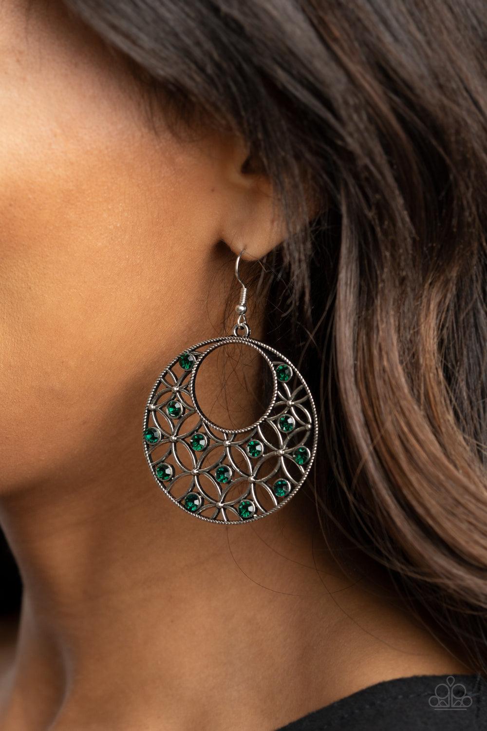 Paparazzi Accessories-Garden Garnish - Green Earrings