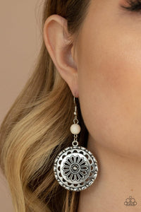 Paparazzi Accessories-Flowering Frontiers - White Earrings