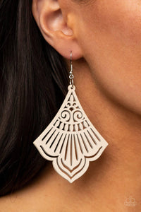 Eastern Escape White Earrings - Jewelry by Bretta