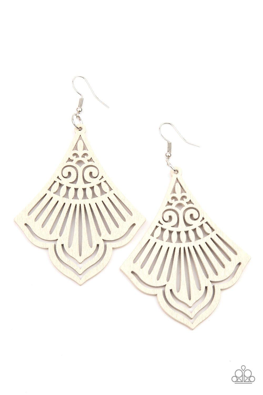 Eastern Escape White Earrings - Jewelry by Bretta