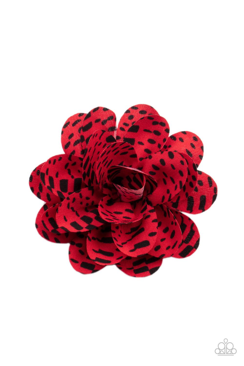 Patterned Paradise Red Hair Bow - Jewelry by Bretta