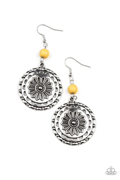 Flowering Frontiers Yellow Earrings-Jewelry by Bretta