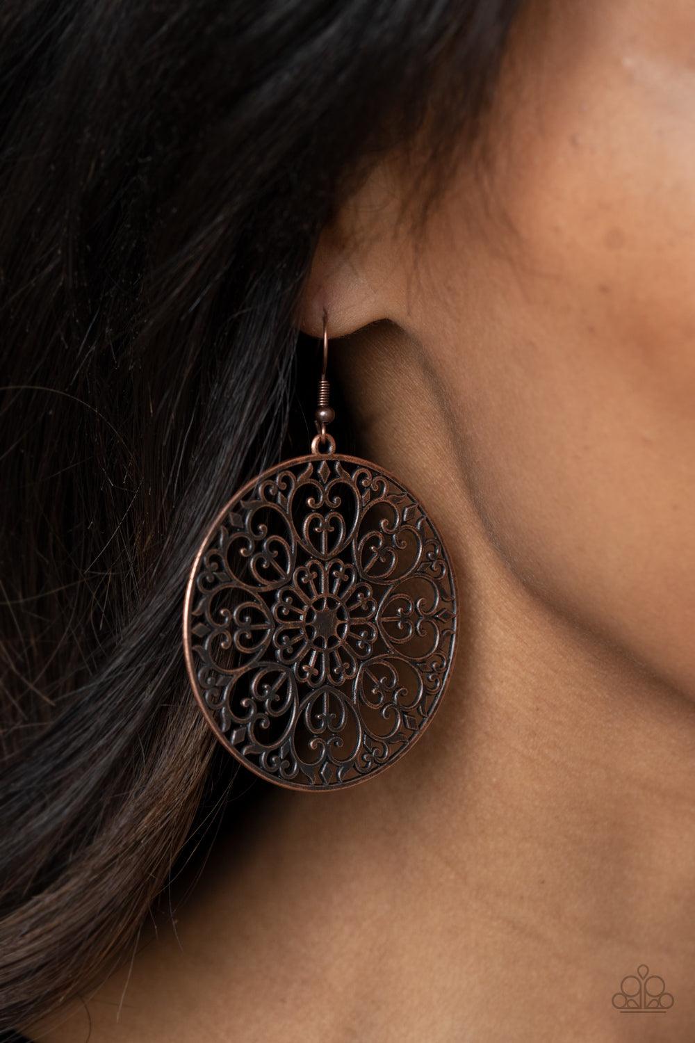 Make A MANDALA Out Of You Copper Earrings- Jewelry by Bretta