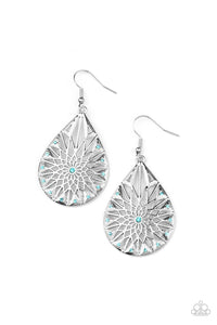 Paparazzi Accessories-Icy Mosaic - Blue Earrings