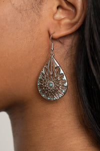 Paparazzi Accessories-Icy Mosaic - Blue Earrings
