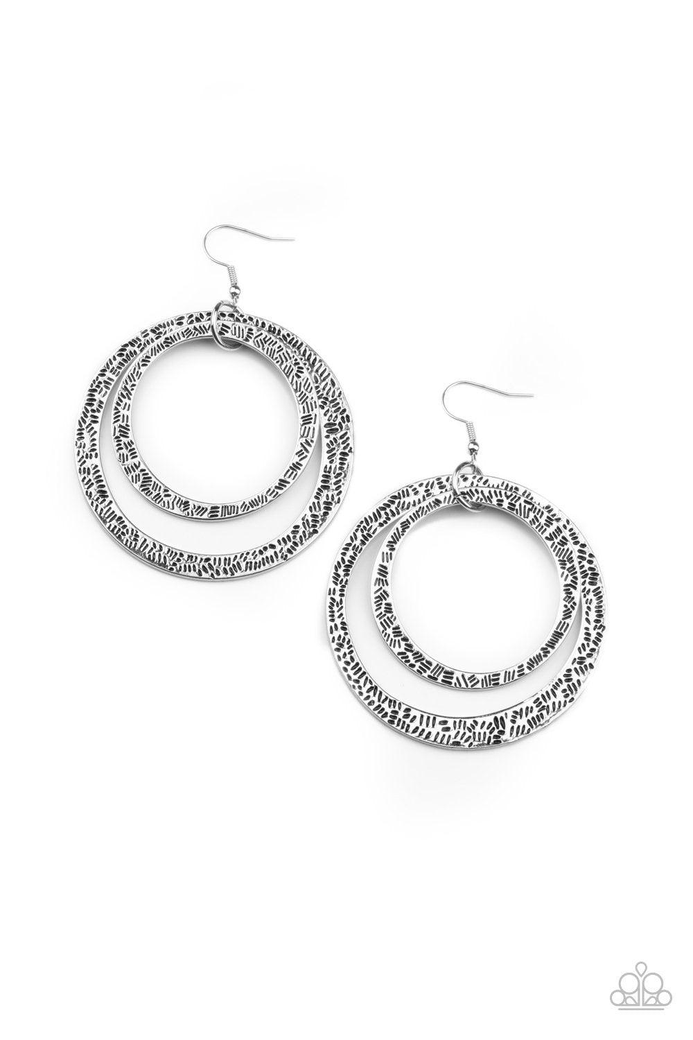 Paparazzi Accessories-Rounded Out - Silver Earrings