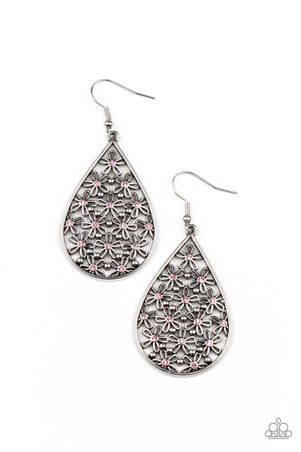 Paparazzi Accessories-Tick, Tick, BLOOM! - Pink Earrings