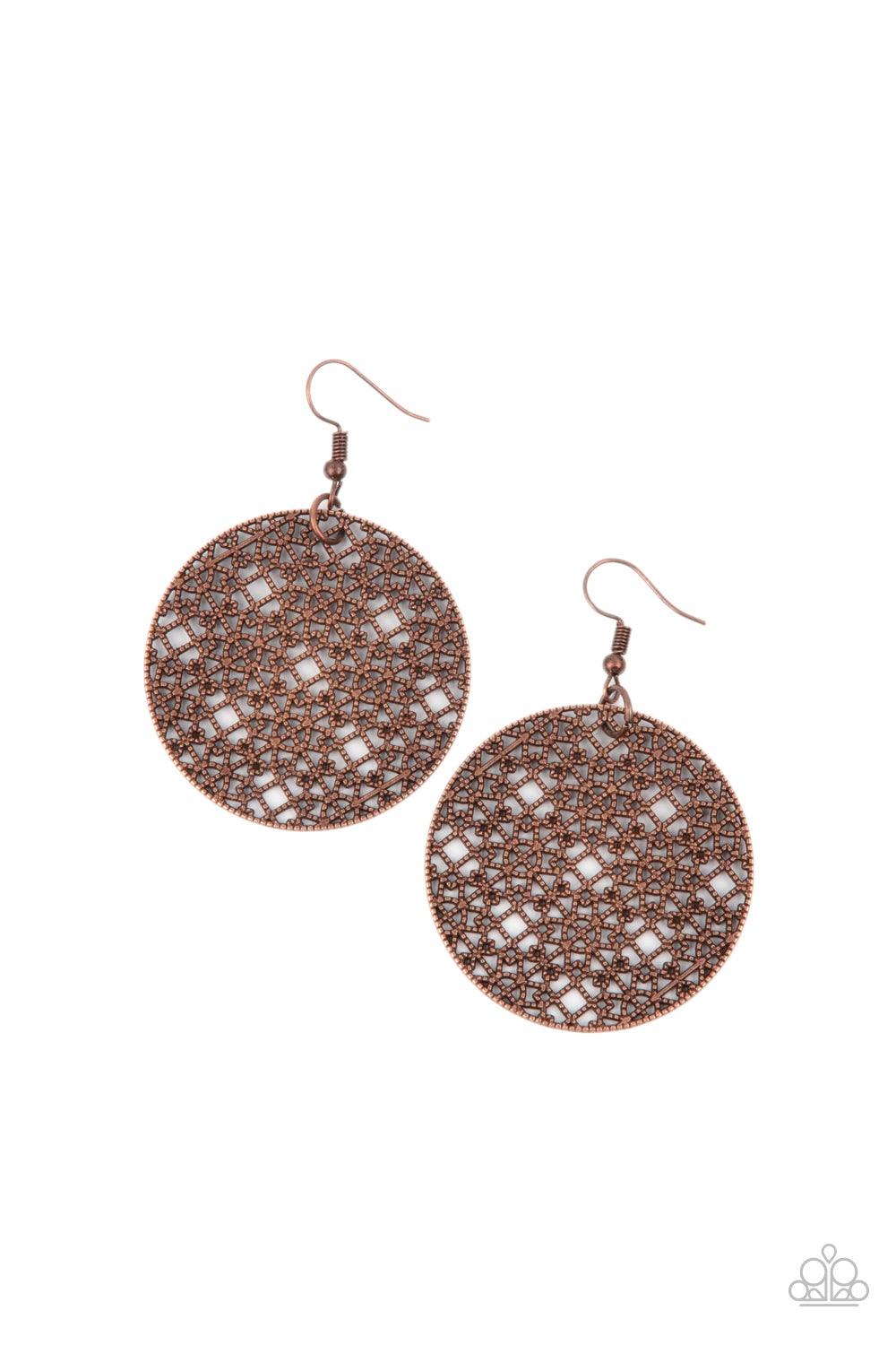 Metallic Mosaic Copper Earrings - Jewelry by Bretta