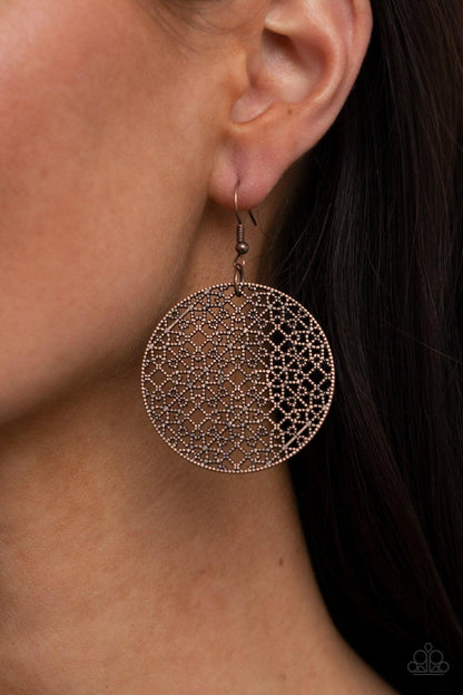 Metallic Mosaic Copper Earrings - Jewelry by Bretta