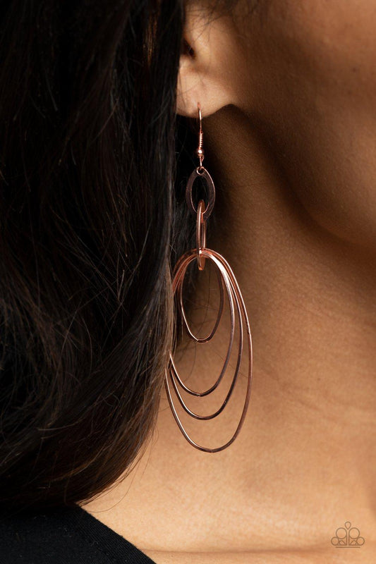 OVAL The Moon Copper Earrings - Jewelry by Bretta