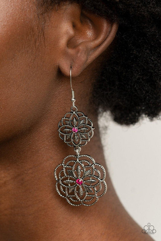Paparazzi Accessories-Mandala Mecca - Pink Earrings