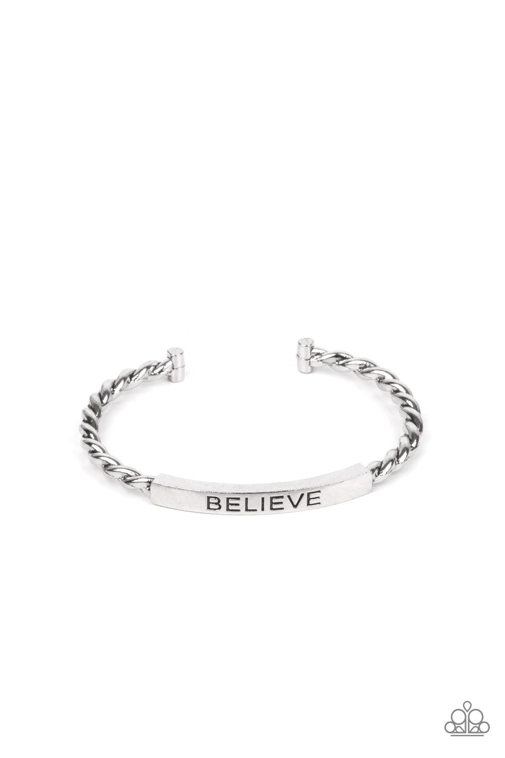 Keep Calm and Believe Silver Bracelet - Jewelry by Bretta