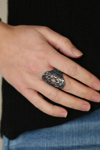 Open Fire Black Ring - Jewelry by Bretta