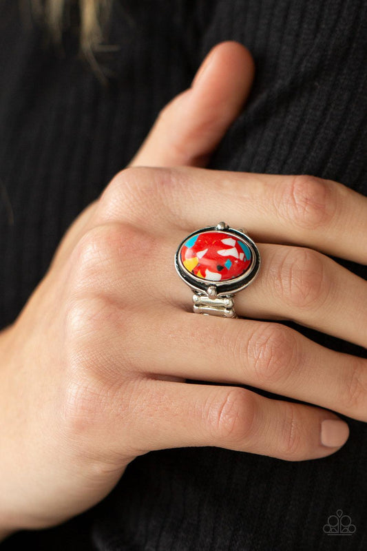 Terrifically Terrazzo Red Ring - Jewelry by Bretta