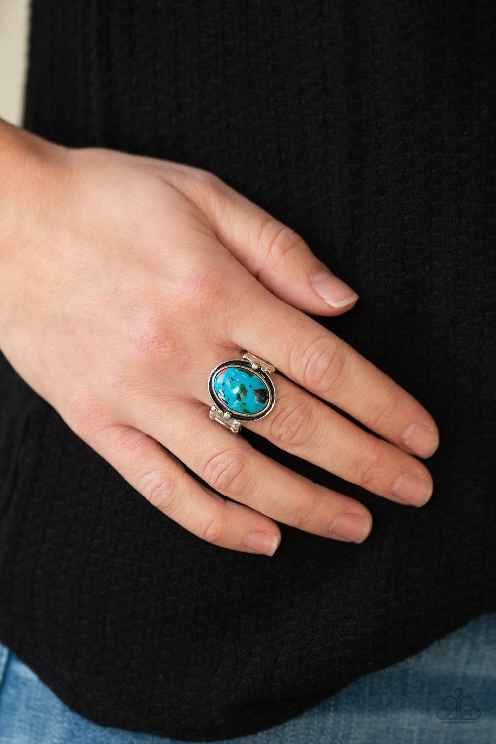 Terrifically Terrazzo Blue Ring - Jewelry by Bretta