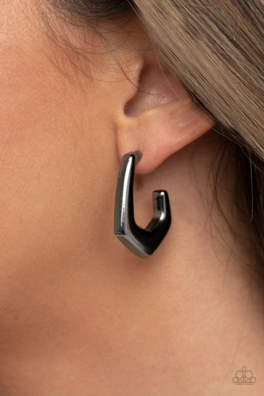 On The Hook Black Earrings - Jewelry by Bretta