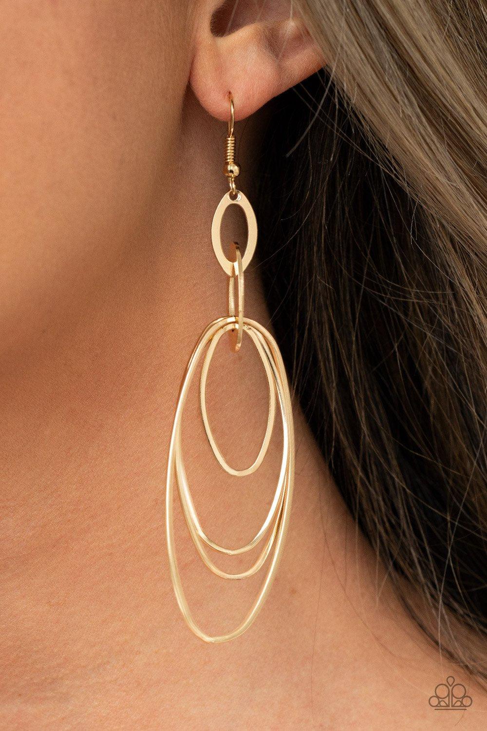 OVAL The Moon Gold Earrings - Jewelry by Bretta