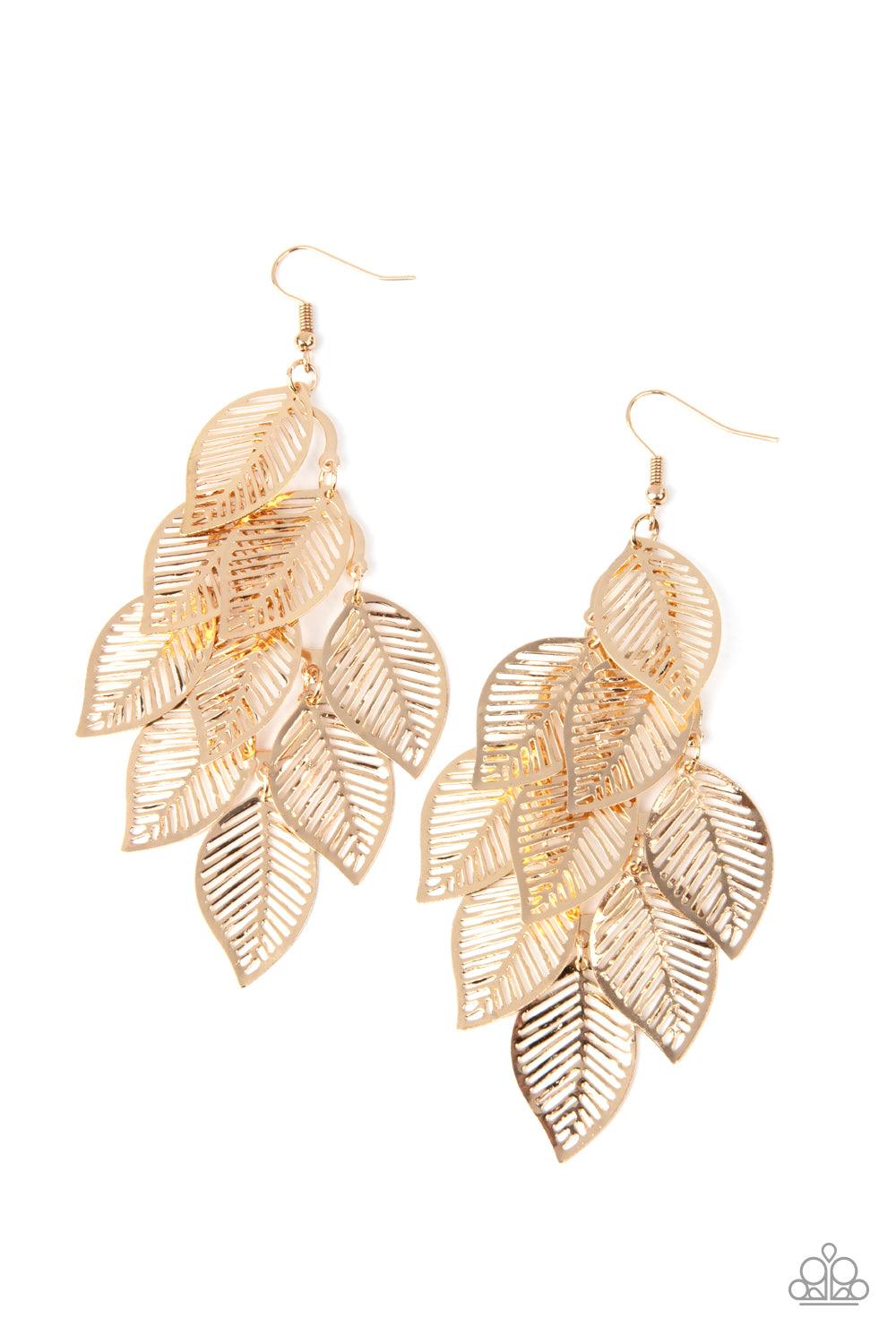 Limitlessly Leafy Gold Earrings - Jewelry by Bretta