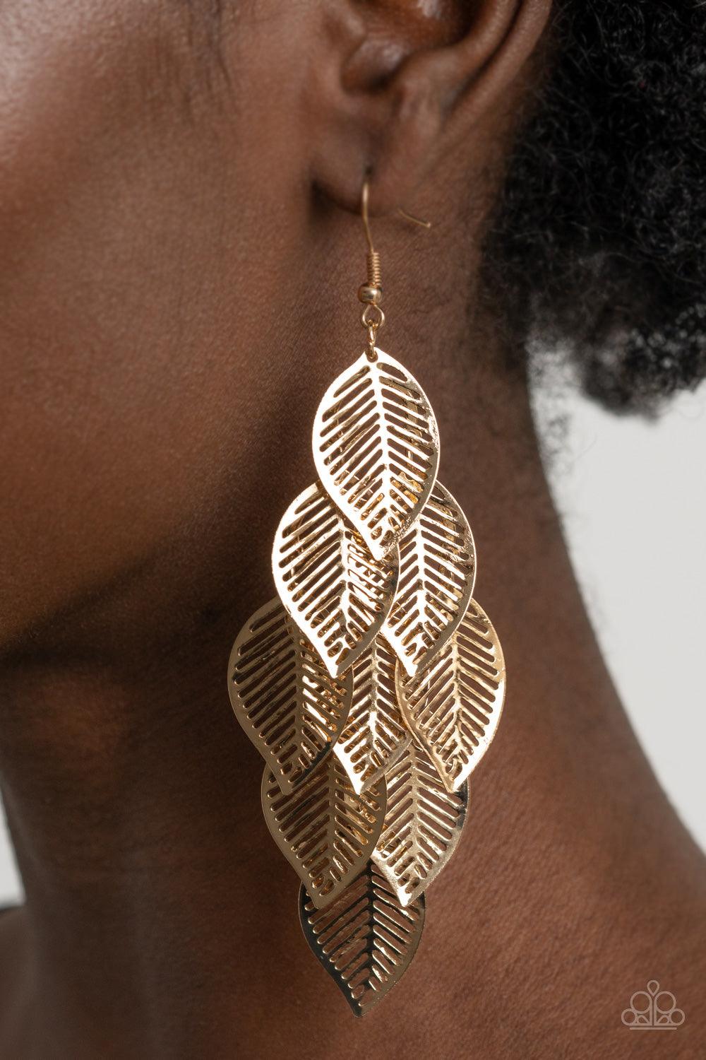 Limitlessly Leafy Gold Earrings - Jewelry by Bretta