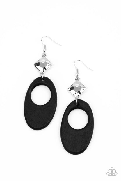 Retro Reveal Black Earrings - Jewelry by Bretta