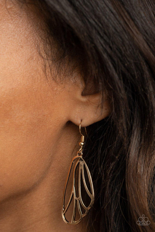 Turn Into A Butterfly Gold Earrings - Jewelry By Bretta