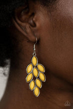Paparazzi Accessories-Flamboyant Foliage - Yellow Earrings