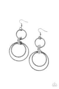 Paparazzi Accessories-Getting Hitched - Black Earrings